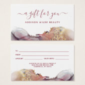 Lila und goldfarbene Geschenkkarte (Vorne & Hinten)