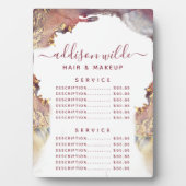 Lila und goldfarbene Speisekarte mit moderner Tech Fotoplatte (Vorderseite)