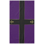 Lila und goldfarbene Tischdecken und Dekorationen (Vorderseite)