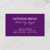 Lila und goldfarbener Leopard Pinselstrich Visitenkarte (Rückseite)