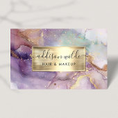 Lila und goldfarbener Marmor Visitenkarte