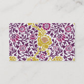 Lila und goldfarbener Retro-Damast Visitenkarte (Rückseite)