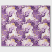 Lila und goldfarbenes Marmormuster Geschenkpapier (Flach)