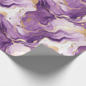 Lila und goldfarbenes Marmormuster Geschenkpapier (Ecke)