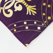 Lila und goldfarbenes Muster Fleecedecke (Ecke)