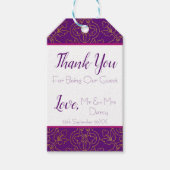 Lila und Goldfavorisierungstags Geschenkanhänger (Vorderseite)