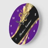 Lila- und Goldflecht Große Wanduhr (Winkel)