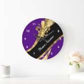 Lila- und Goldflecht Große Wanduhr (Zuhause)