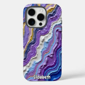 Lila und goldflüssiger Marmor Case-Mate iPhone Hülle (Rückseite)