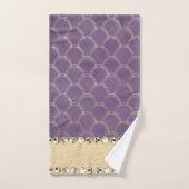 Lila- und Goldfolie Diamant Blend  Badhandtuch Set (Handtuch)