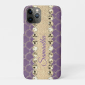 Lila- und Goldfolie Diamant Blend        Case-Mate iPhone Hülle (Rückseite)