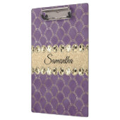 Lila- und Goldfolie Diamant Blend    Klemmbrett (Links)