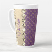 Lila- und Goldfolie Diamant Blend Milchtasse (Linke Ecke)
