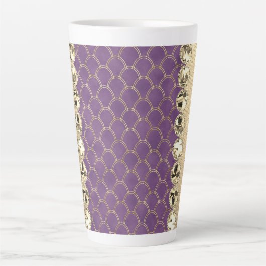 Lila- und Goldfolie Diamant Blend Milchtasse (Vorderseite)