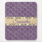 Lila- und Goldfolie Diamant Blend Mousepad (Vorne)