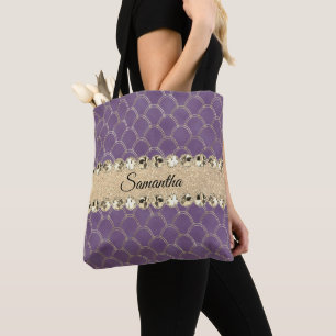 Lila- und Goldfolie Diamant Blend Tasche