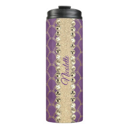 Lila- und Goldfolie Diamant Blend  Thermosbecher