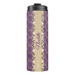 Lila- und Goldfolie Diamant Blend  Thermosbecher