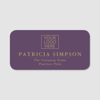 Lila und goldgelb: elegantes Logo Namensschild