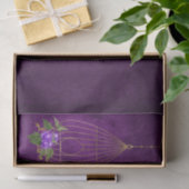 Lila und goldgestörter Grunge-Vogelkäfig Seidenpapier (Geschenk)