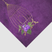 Lila und goldgestörter Grunge-Vogelkäfig Seidenpapier (Ausschnitt)