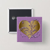 Lila und Goldherz Button (Vorne & Hinten)