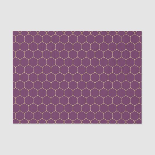 Lila- und GoldhoneyComb (Design 15 Lila Serie) Seidenpapier (Vorderseite)