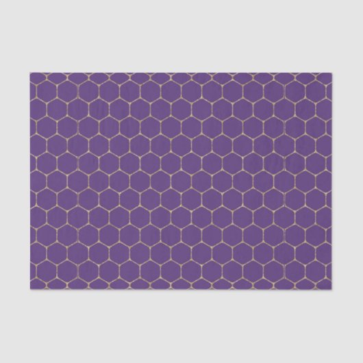 Lila- und GoldhoneyComb (Design 16 Lila Serie) Seidenpapier (Vorderseite)