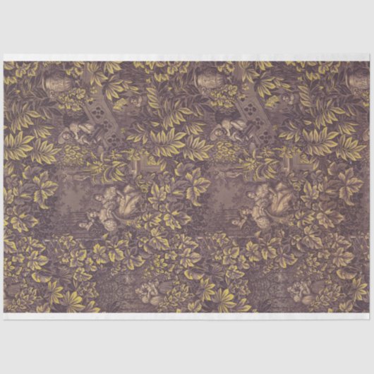 Lila und Goldklebopapier Seidenpapier (Vorderseite)