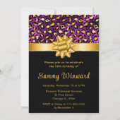 Lila und Goldleopard Print 16 . Geburtstag Einladung (Rückseite)