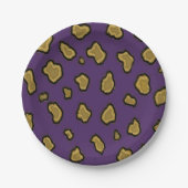 Lila und Goldleopard-Print Pappteller (Vorderseite)