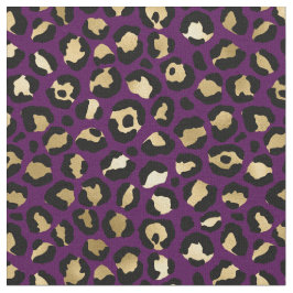 Lila und Goldleopardrucke Stoff