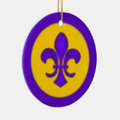 Lila und GoldLilien-Verzierung Keramik Ornament (Rechts)