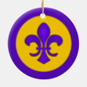 Lila und GoldLilien-Verzierung Keramik Ornament (Hinten)