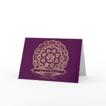 Lila und Goldmandala-Inder danken Ihnen zu