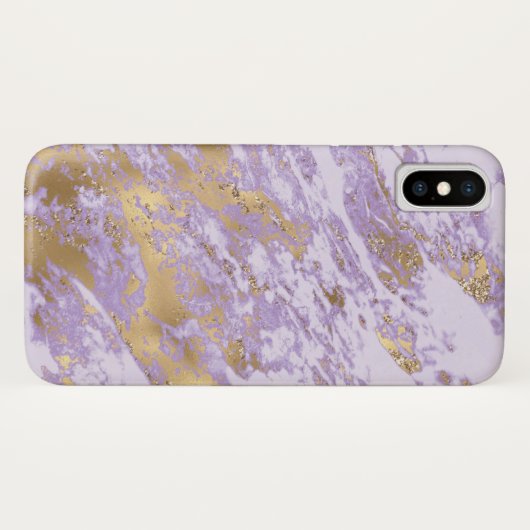 Lila- und Goldmarmor Case-Mate iPhone Hülle (Rückseite (Horizontal))