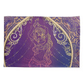 Lila- und Goldmarokkanischer Bengaltanz Kissenbezug (Rückseite)