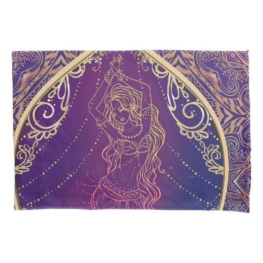 Lila- und Goldmarokkanischer Bengaltanz Kissenbezug (Vorderseite)