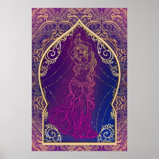 Lila- und Goldmarokkanischer Bengaltanz Poster (Vorne)