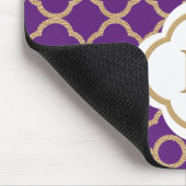 Lila und Goldmarokkanisches mit Monogramm Mousepad (Ecke)