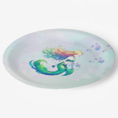 Lila und Goldmedaille Geburtstag unter dem Meer Pappteller (Schrägansicht)