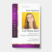 Lila- und Goldnotarielle Vorlage für ID Ausweis (Vorderseite)