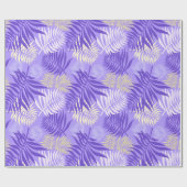 Lila und Goldpalmenblätterpapier Geschenkpapier (Flach)