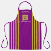 Lila- und Goldstreifen Schürze (Vorderseite)