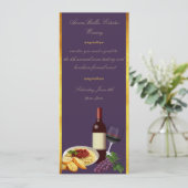 Lila und Goldweinkellerei-Mittagessen-Ereignis Einladung (Stehend Vorderseite)