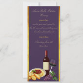Lila und Goldweinkellerei-Mittagessen-Ereignis Einladung (Vorderseite)