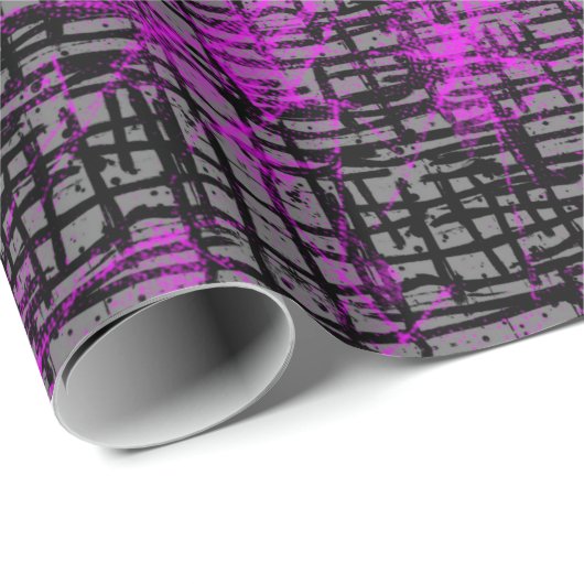 Lila und grau abstrakt geschenkpapier (Rolleneckpunkt)