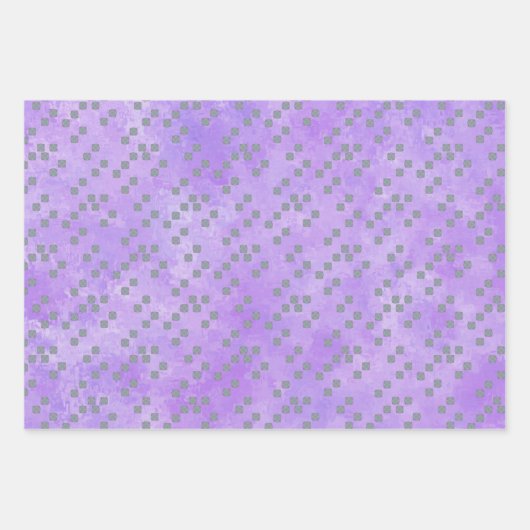 Lila und grau geometrisch geschenkpapier set (Vorderseite 2)