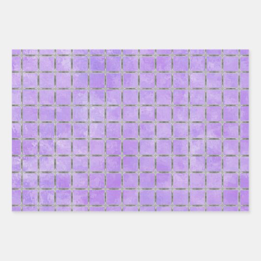 Lila und grau geometrisch geschenkpapier set (Vorderseite)