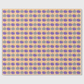 Lila und Grau Pumpkins Muster Wrapping Paper Geschenkpapier (Flach)